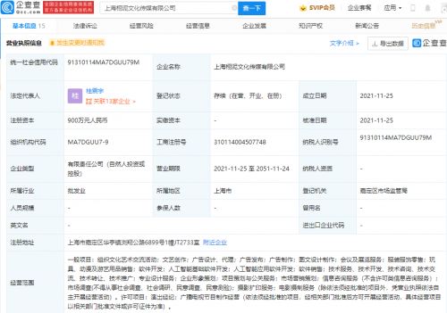 楊超越跨界人工智能領域，成立文化傳媒公司布局AI軟件開發